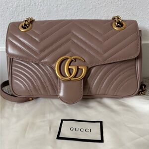 Gucci GG Marmont Crossbody Small Dusty Pink Leather